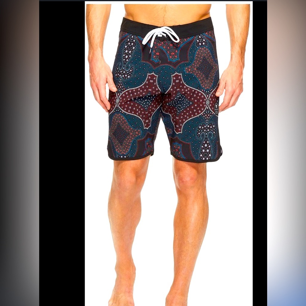 VISSLA Black and Blue Board Shorts Swimwear